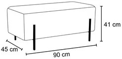 Puff Decorativo 90cm Base Aço Status C-279 Veludo Mostarda - Domi