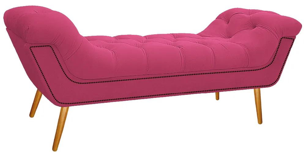 Calçadeira Estofada Veneza 140 cm Casal Corano Pink - ADJ Decor