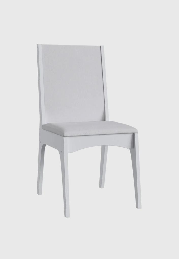 Cadeira MDF Estofada (Envelopada) Par Branco Móveis Canção