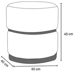 Puff Decorativo Com Cinto e Aro Rosê Round C-292 Veludo Uva - Domi