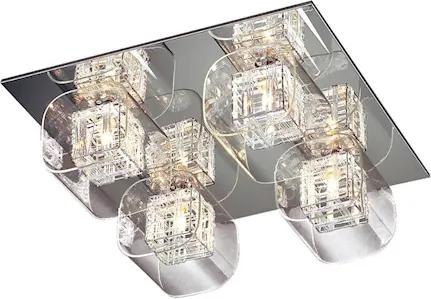 Plafon Sobrepor Vidro Transparente Cube