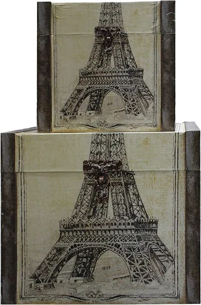 Conjunto com 3 Baús Paris Eiffel