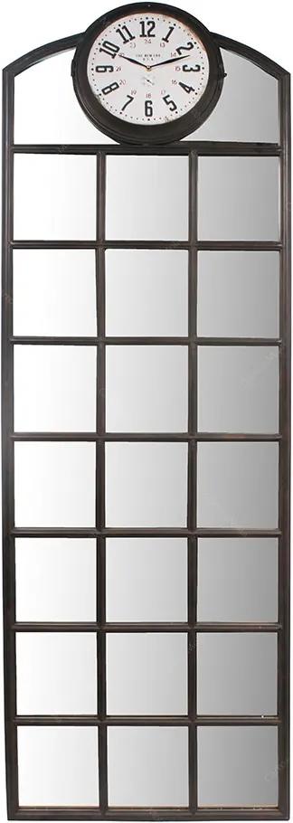 Espelho Quadrados com Relógio Oldway - 192x63 cm