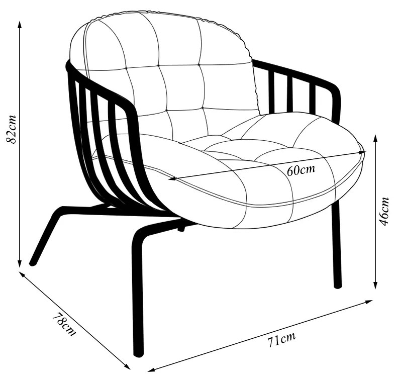 Kit 2 Poltronas Sala de Estar Base em Ferro Crokett PU Cobre/Preto G33 - Gran Belo