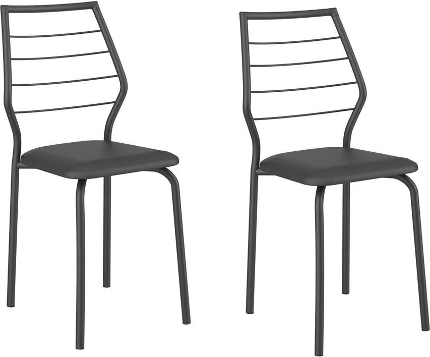 Cadeiras para Cozinha Kit 2 Cadeiras 1716 Preto - Carraro Móveis