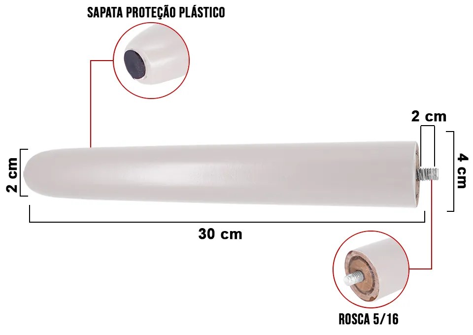 Pé Palito Branco 30 cm - D'Rossi