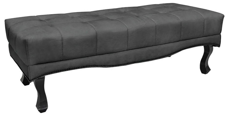 Cabeceira Cama Box Casal 140cm e Recamier Vicenza Suede S04 - D'Rossi - Cinza