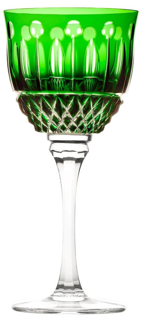 Taça de Cristal Lapidado P/ Vinho Tinto - Verde - 69  Verde - 69