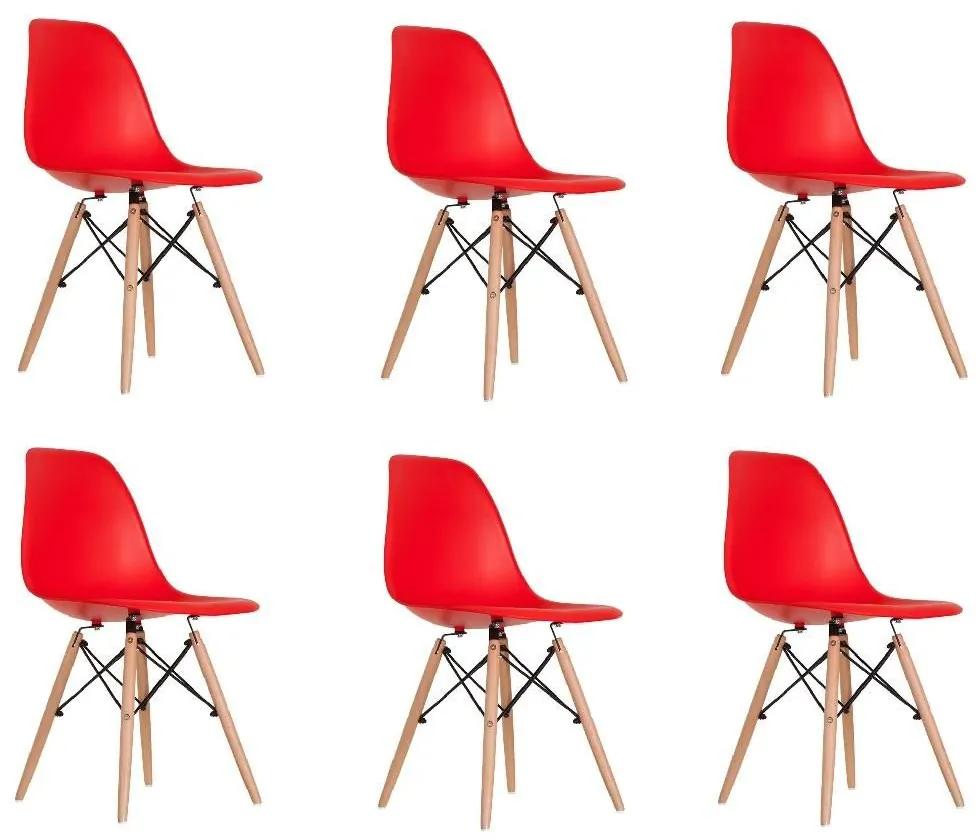 Conjunto 6 Cadeiras Eames Vermelha Dsw - Empório Tiffany