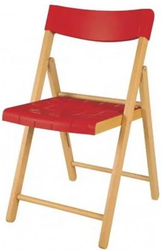 Cadeira Potenza Dobravel Natural C/Plastico Vermelha - 20567 Sun House
