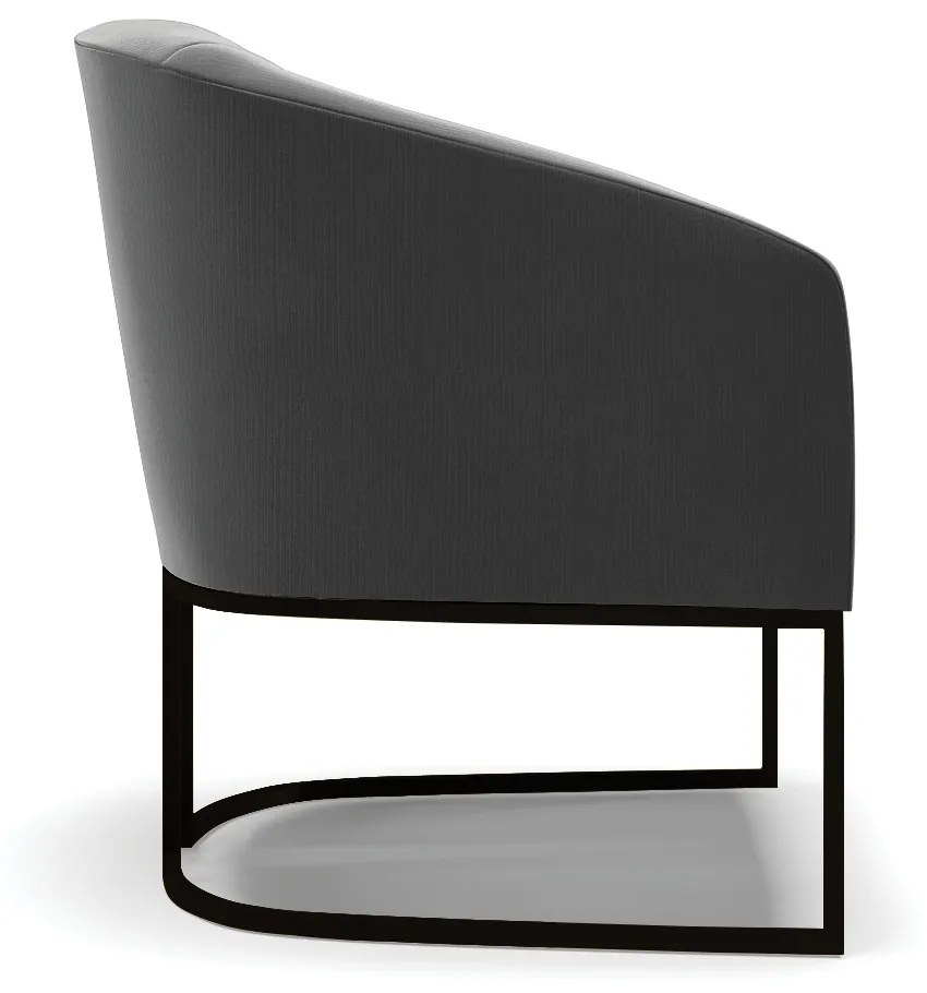 Poltrona Decorativa Industrial Preto Kit 2 Stella Suede D03 - D'Rossi - Preto