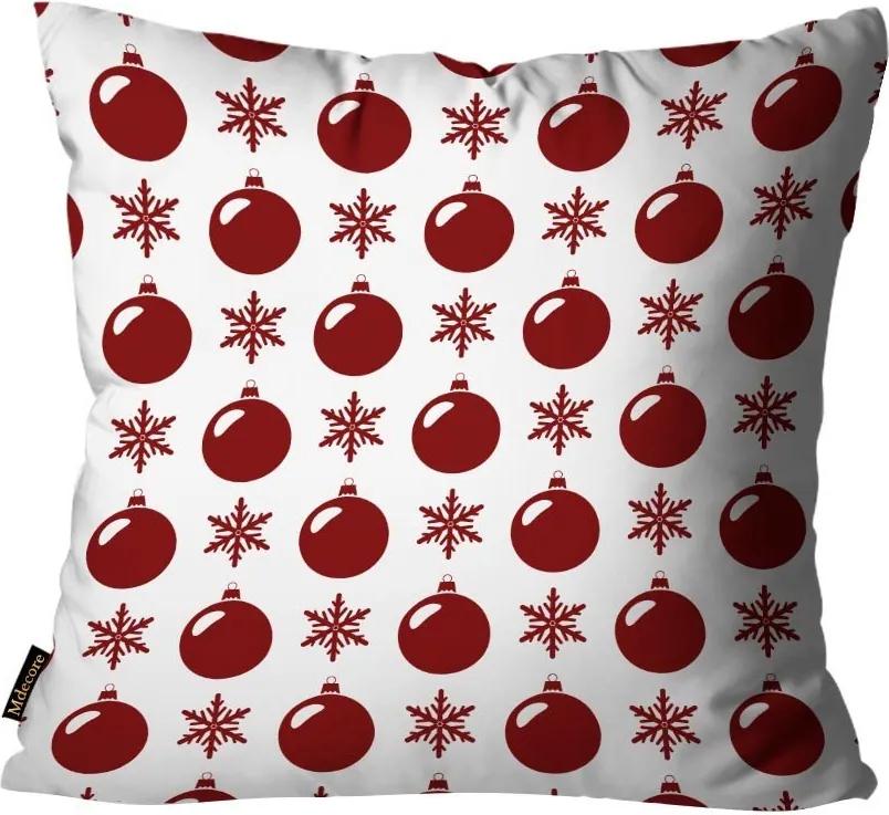 Capa para Almofada Mdecore Natal  Bolas de Natal Vermelha45x45cm