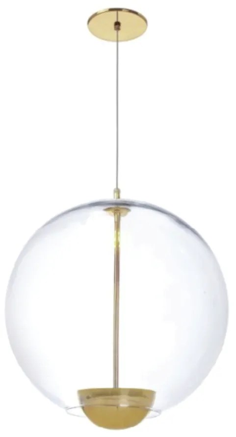 Pendente Globo Led Integrado Ø30X36Cm Metal E Globo Ø30Cm 02 Pci X 5,5... (BRANCO / COBRE BRILHO, AMBAR)