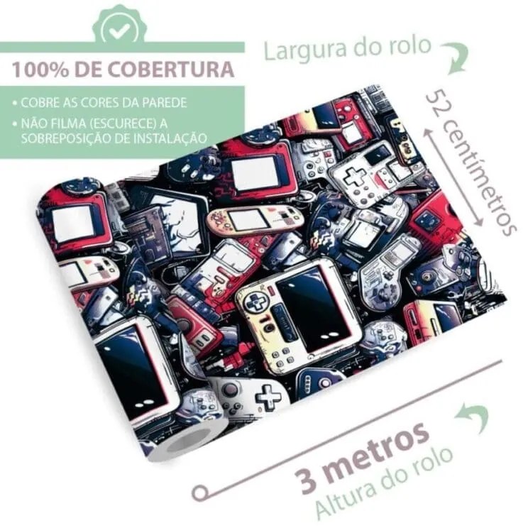 Papel De Parede Gamer Retro | Dcorando Quarto Gamer