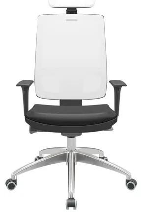 Cadeira Office Brizza Tela Branca Com Encosto Assento Facto Dunas Preto Autocompensador 126cm - 63261 Sun House