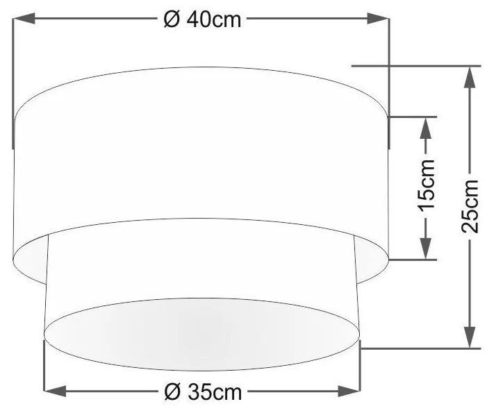 Plafon Duplo Cilíndrico Vivare Md-3045 Cúpula em Tecido 40x35cm - Bivolt