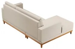 Sofá Living 200cm 3 Lugares Com Chaise Esquerdo Kayrós D05 Linho Bege