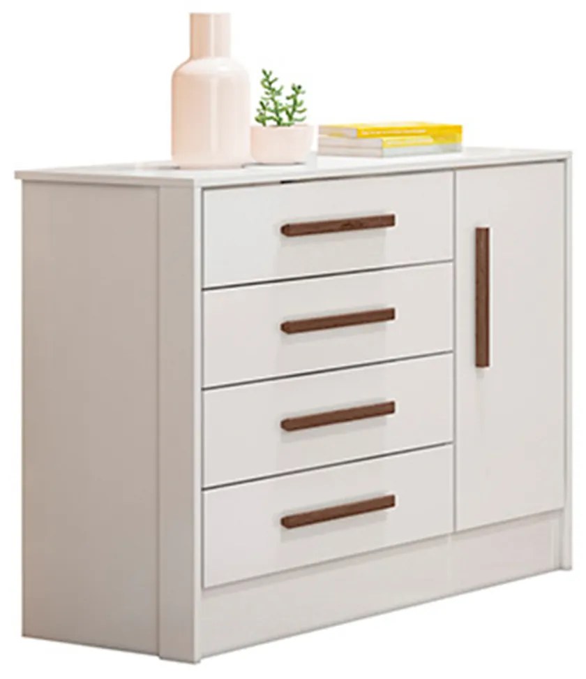 Comoda Sapateira 1 Porta e 4 Gavetas Alice Q01 - ADJ Decor