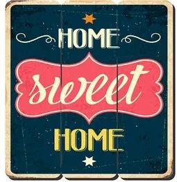 Placa Decorativa em MDF Ripado Home Sweet Home Lar doce Lar