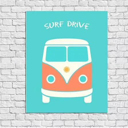 Quadro Decorativo Kombi Surf Drive 070718