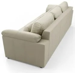 Sofá Retrátil 3 Lugares Para Sala 257cm Dijon Couro Creme S07 - Mpozen