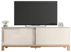 Rack Bancada Para TV 65 Pol 180cm Lucca Off White/Freijó C01 - Mpozena
