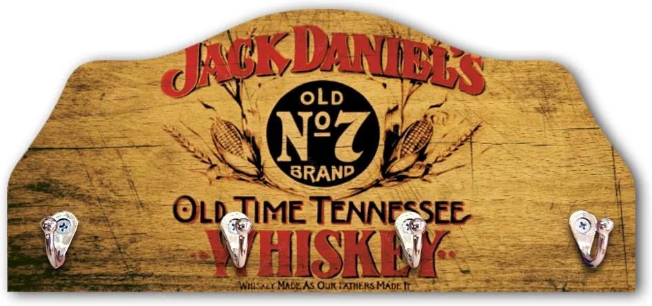 Porta-Chaves Jack Daniels Tennessee Marrom - 4 Ganchos - em MDF