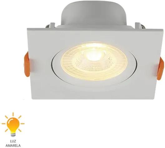Spot de Embutir LED Quadrado 3W Bivolt Branco Quente 3000K - 80223004 - Blumenau - Blumenau