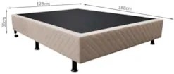 Base Box para Cama Viúva 128x188cm Liz S05 Suede Bordado Bege - Mpozen