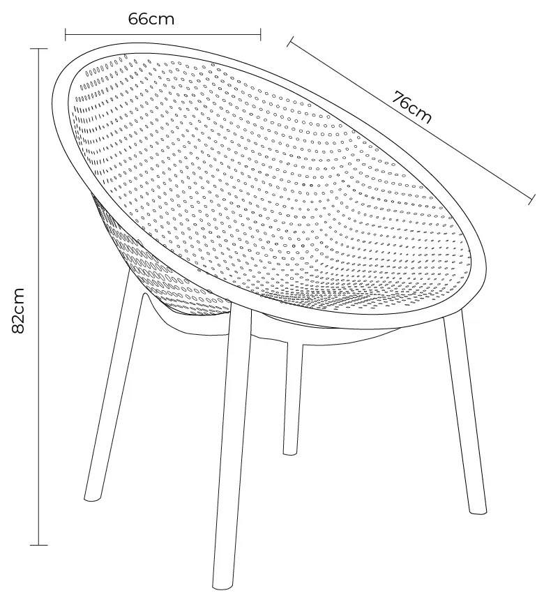 Kit 6 Poltronas Área Externa de PP Marina com Base Desmontável Fendi G56 - Gran Belo