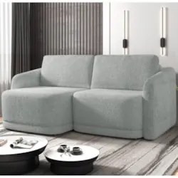 Sofá Cama Casal para Sala 216cm Polska Z08 Boucle Cinza Claro - Mpozen