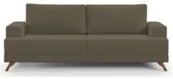 Sofá 2 Lugares 160cm Living Pés Curvos Santi D05 Suede Marrom - Mpozen