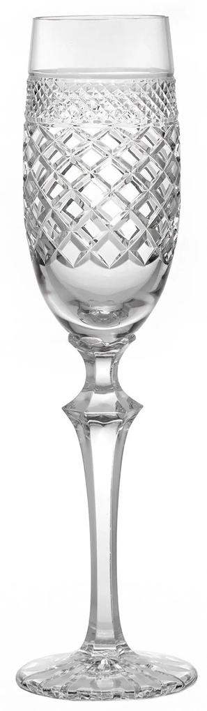 Taça de Cristal Lapidada P/ Champagne Incolor