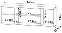 Armário Aéreo 160cm 4 Portas Nevada Preto/Cinza - Lumil Móveis