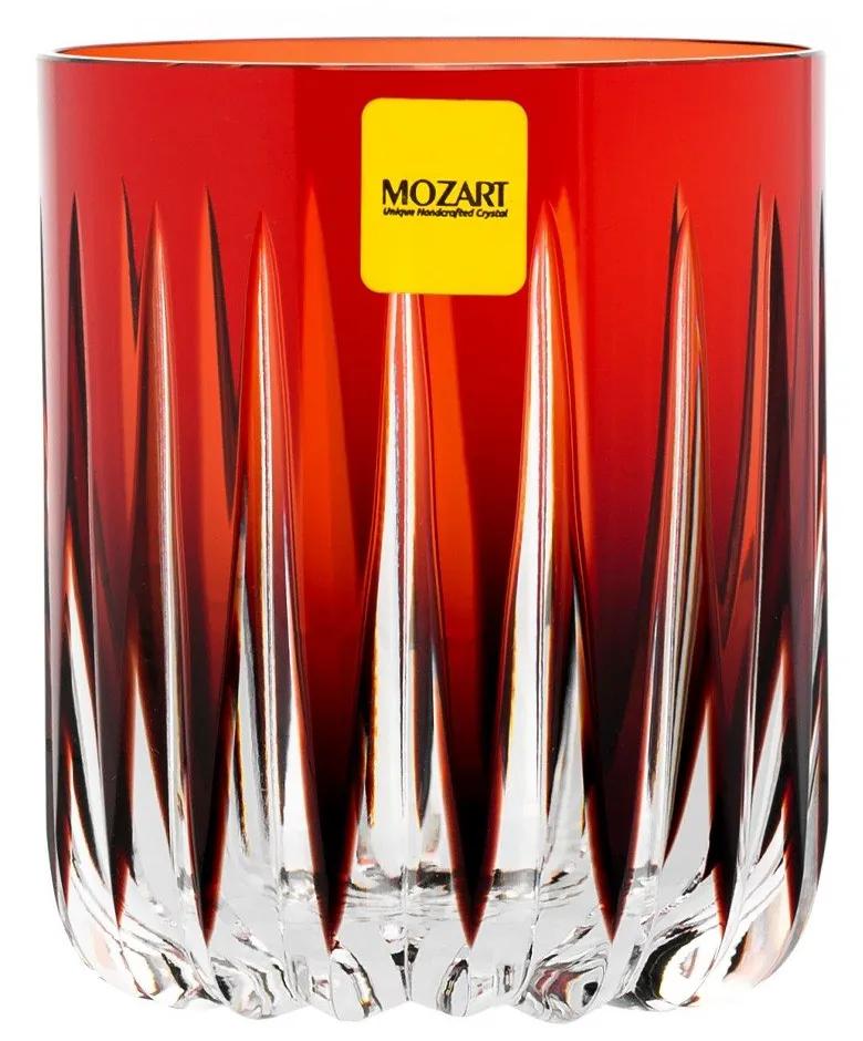 Copo de Cristal Lapidado Artesanal P/ Whisky - Vermelho  Vermelho