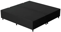 Cabeceira com Base Cama Box Casal Queen 158x198 Hit ID5 Suede Preto/Li