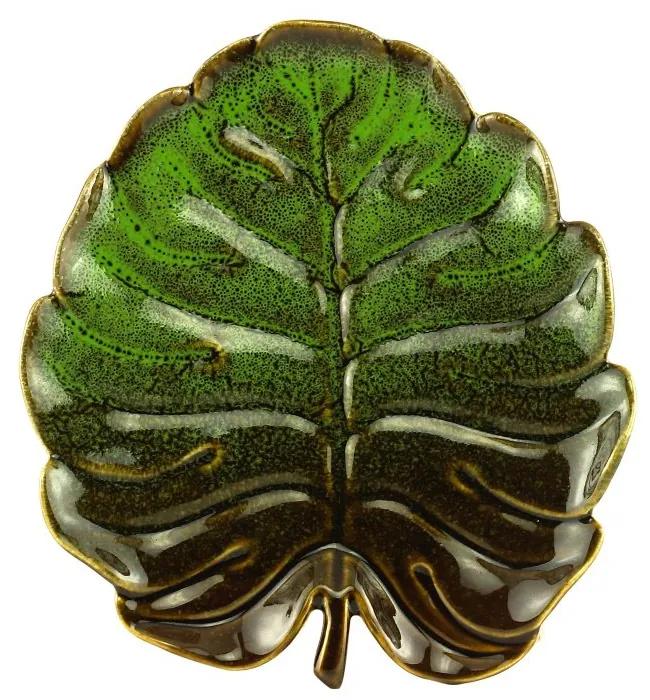 Folha Decorativa Cerâmica Verde 21x20x2cm 61097 Royal