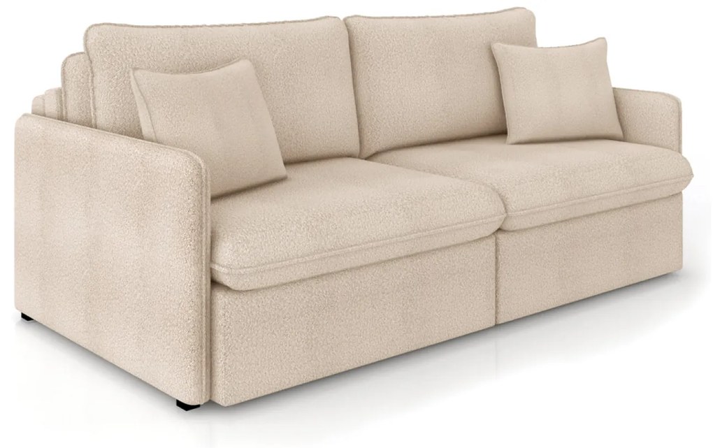 Sofá Retrátil Reclinável 4 Lugares 254cm Maili Bouclê K01 - D'Rossi - Creme