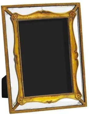 Porta Retrato Revestido em Resina Dourada - 21x16,5cm