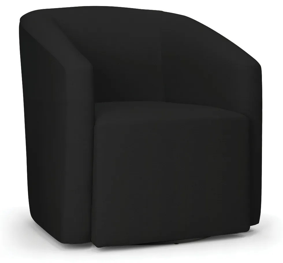 Poltrona Decorativa Base Giratória Kit 2 Stella Max Linho D03 - D'Rossi - A79 Preto