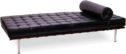 Chaise Couch Barcelona Estrutura em Madeira e Aço Inox Cremon Design by Ludwig Mies van der Rohe