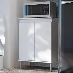 Balcão de Cozinha com Tampo 2 Portas 61cm Italy Branco - EJ Móveis