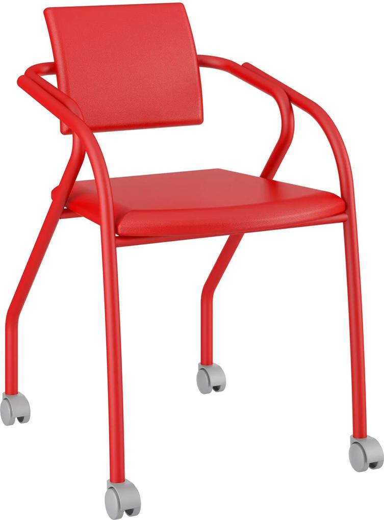 Cadeira 1713 Caixa Com 1 Napa Móveis Carraro Vermelho