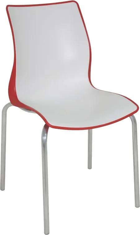 Cadeira Maja Perna Polida Vermelha/Branco Summa - Tramontina