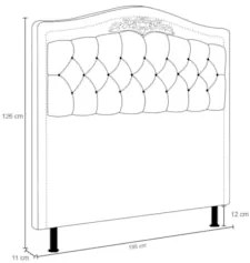 Cabeceira Cama Box Casal King 195cm com Tachas Imperial Veludo J02 Bor