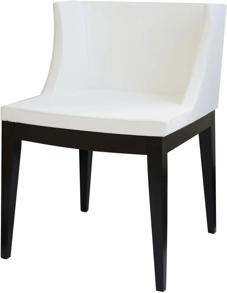 Cadeira Poltrona Mademoiselle Pés Madeira Escura Assento Branco