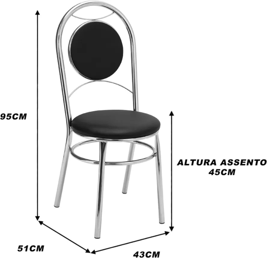 Kit 2 Cadeiras Cromadas Cc02 - A101