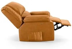 Poltrona do Papai Reclinável Pietra Power Touch Massagem FH9 PU Whisky