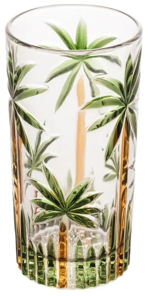 Conjunto 6 Copos Altos Palm Tree Handpaint 360Ml - Rojemac