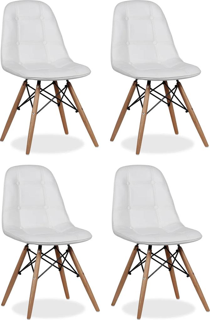 Conjunto 4 Cadeiras Eiffel Botonê Eames DSW Branca